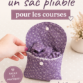 Sac pliable en tissu coloré pour les courses, cousu main.
