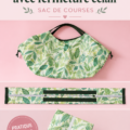 Un sac de courses pliable avec fermeture éclair sur une table.