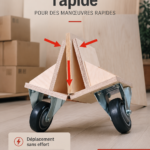Chariot en bois en action pour des manœuvres rapides et efficaces