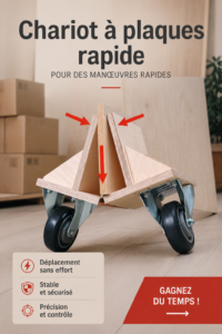 Chariot en bois en action pour des manœuvres rapides et efficaces
