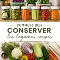 Un assortiment de légumes découpés soigneusement rangés dans des contenants hermétiques