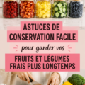 Assortiment de fruits et légumes frais sur une table en bois, prêts à être conservés.