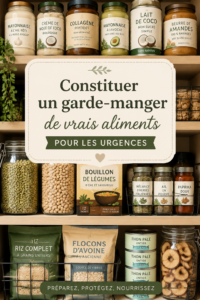 Garde-manger bien organisé avec des aliments sains et pratiques