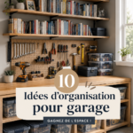 Un garage bien organisé avec des étagères et des outils rangés
