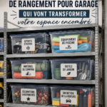 Garage bien organisé avec des rangements astucieux et pratiques