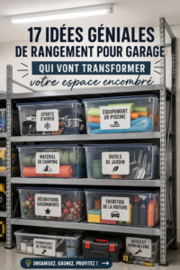 Garage bien organisé avec des rangements astucieux et pratiques