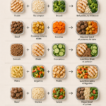 Un délicieux repas sain prêt à être emporté au bureau, comprenant une salade colorée et des protéines.