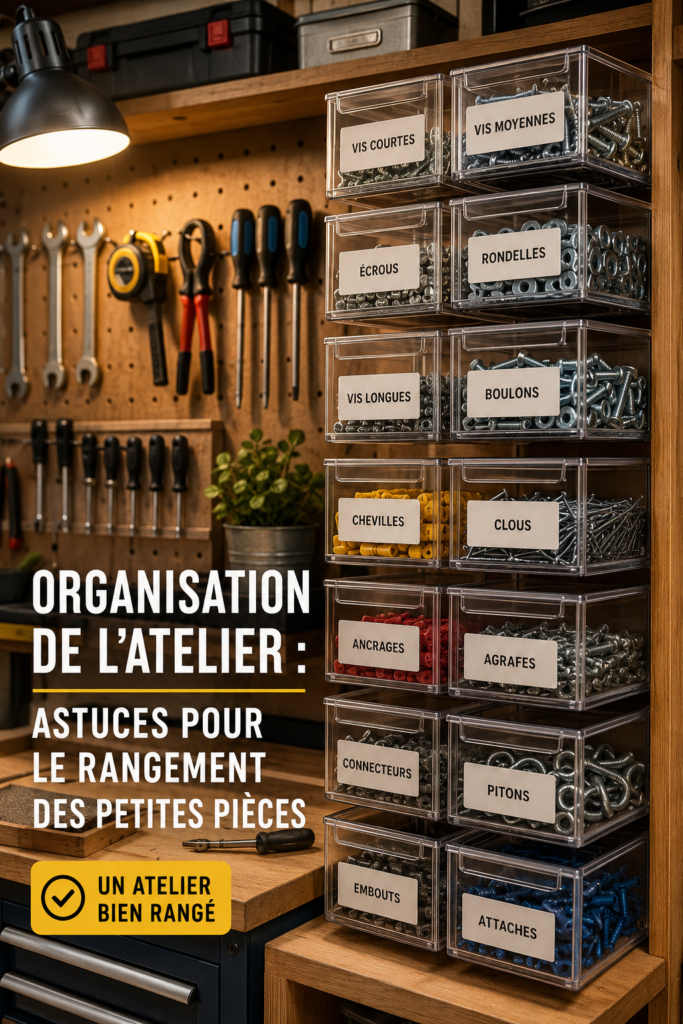 Espace de travail avec outils bien organisés sur un plan de travail