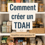 Un garde-manger bien organisé avec des étiquettes et des contenants pratiques pour une cuisine fonctionnelle.