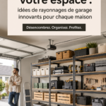 Garage bien rangé avec des étagères pratiques et des outils organisés.