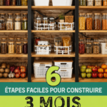Image d'une réserve alimentaire organisée avec différents aliments non périssables