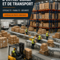 Un camion de transport chargé à l'arrière, prêt pour la livraison, symbolisant les services logistiques efficaces.