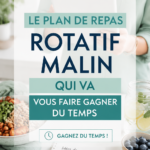 Un tableau de menus coloré affichant une rotation organisée de repas pour la semaine.