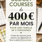 Un panier de courses rempli avec des produits frais, illustrant un budget alimentaire de 400$.