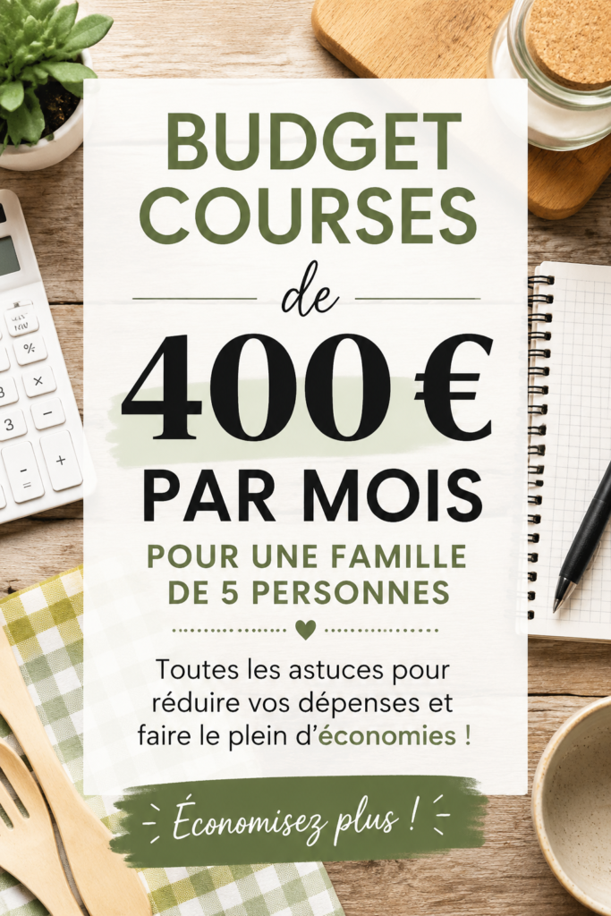 Un panier de courses rempli avec des produits frais, illustrant un budget alimentaire de 400$.