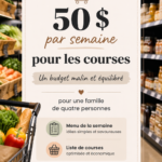 Menu familial hebdomadaire respectant un budget de 50€