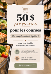 Menu familial hebdomadaire respectant un budget de 50€
