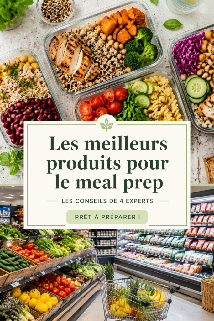 Ingrédients frais disposés sur une table, prêt pour le meal prep, illustrant un mode de vie organisé