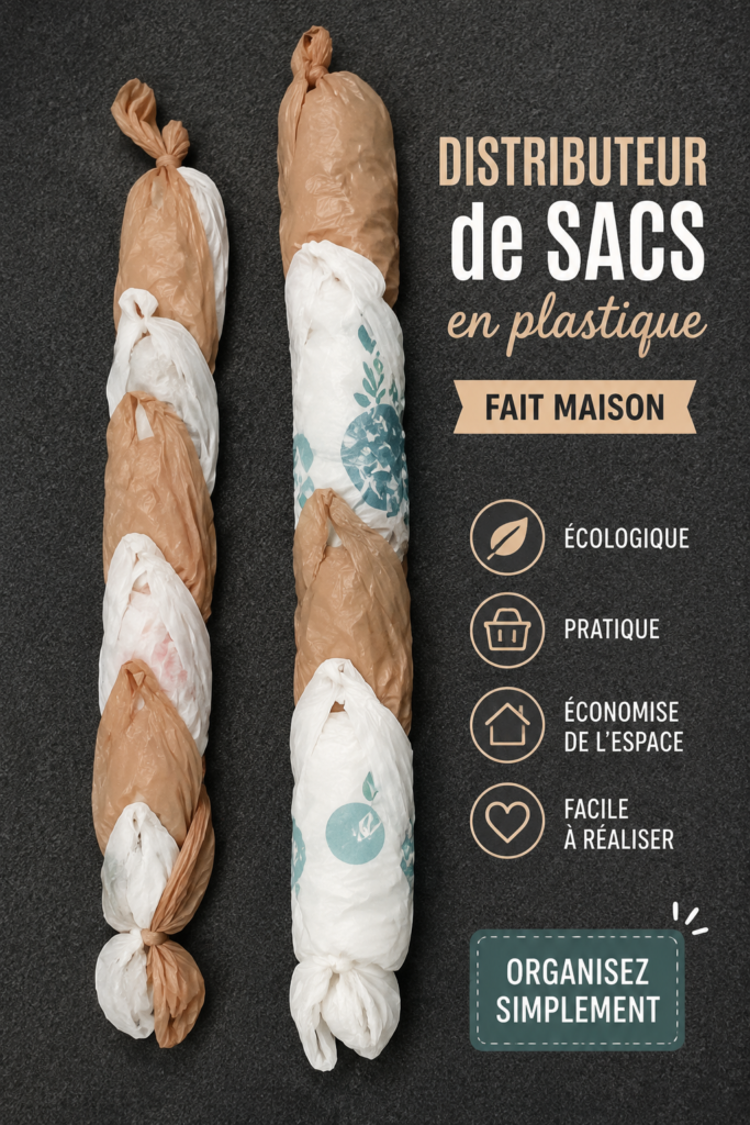 image d'un distributeur de sacs plastiques en bois décoratif dans une cuisine