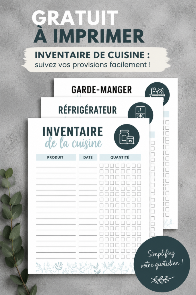 Organisateur d'inventaire de cuisine avec aliments étiquetés
