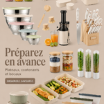 Des bocaux et plateaux colorés pour organisation des repas