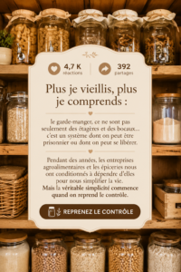 Garde-manger organisé avec des bocaux et des étagères bien rangées