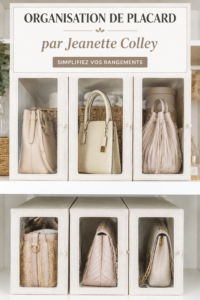 Un placard bien organisé avec des vêtements soigneusement pliés et des accessoires bien rangés