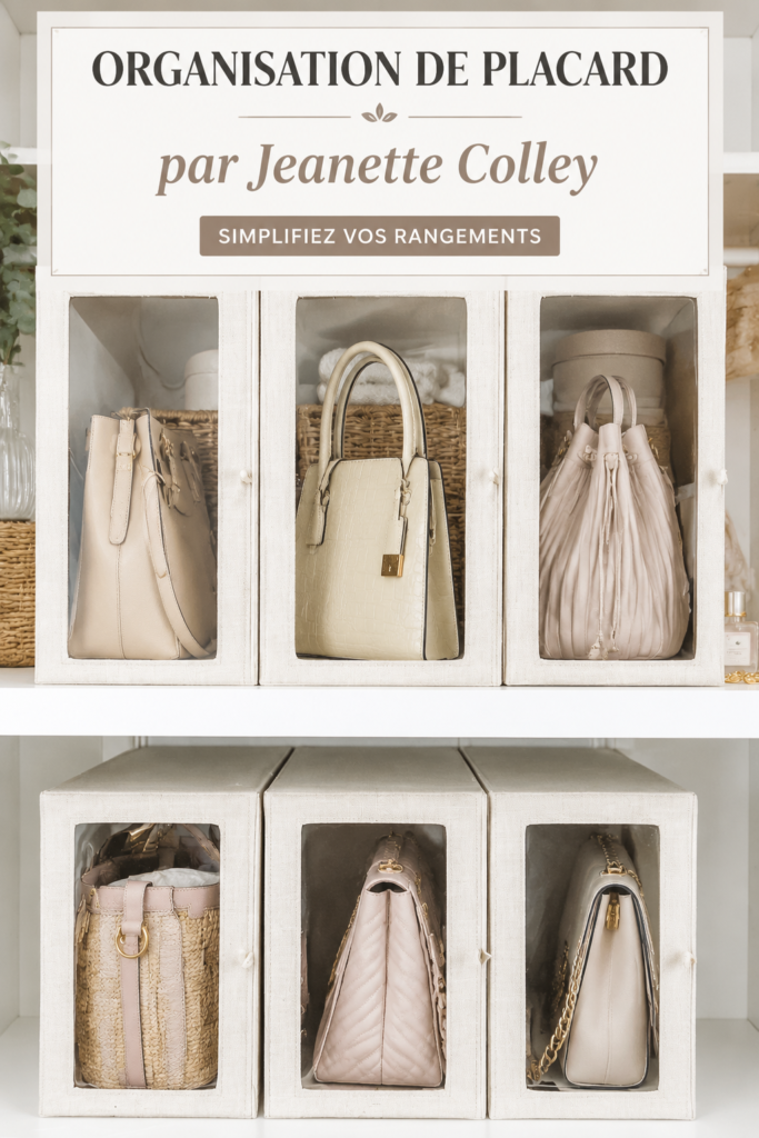 Un placard bien organisé avec des vêtements soigneusement pliés et des accessoires bien rangés