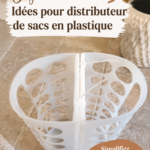 Distributeur de sacs Ikea bien organisé avec des sacs colorés