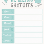 Un tableau de menus hebdomadaire rempli d'idées de repas équilibrés et savoureux.