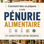 Femme organisant un stock de nourriture dans sa cuisine, avec des bocaux étiquetés.