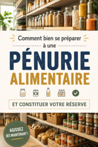 Femme organisant un stock de nourriture dans sa cuisine, avec des bocaux étiquetés.