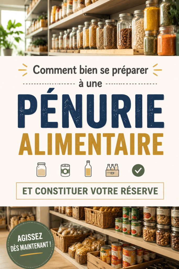 Femme organisant un stock de nourriture dans sa cuisine, avec des bocaux étiquetés.