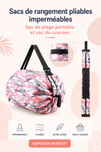 Sac de rangement pliable et imperméable pour la plage