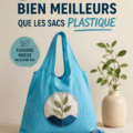 Une sélection de tote bags colorés et stylés en tissu durable sur une table en bois