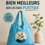 Une sélection de tote bags colorés et stylés en tissu durable sur une table en bois