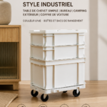 Boîte de rangement élégante sur un bureau, idéale pour le rangement pratique à la maison.