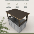 Couvercle pratique pour Eurobox utilisé comme table pendant un camping.