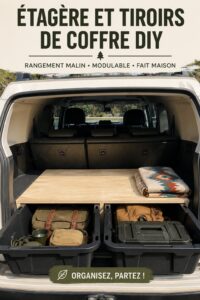 Étagère DIY en bois avec tiroirs intégrés pour un rangement pratique