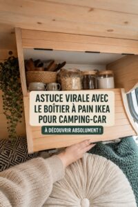 Hack IKEA pour optimiser l'espace d'un van aménagé, rangement pratique.