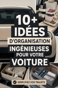 Une voiture bien rangée avec des accessoires pratiques et modernes pour l'organisation.