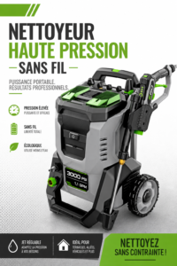 Nettoyeur haute pression sans fil EGO en extérieur, prêt à l'utilisation