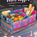 Organisateur de coffre de voiture avec motif floral, rangement pratique
