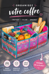 Organisateur de coffre de voiture avec motif floral, rangement pratique
