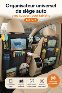 Organisateur de voiture pratique avec tablette pour un rangement efficace