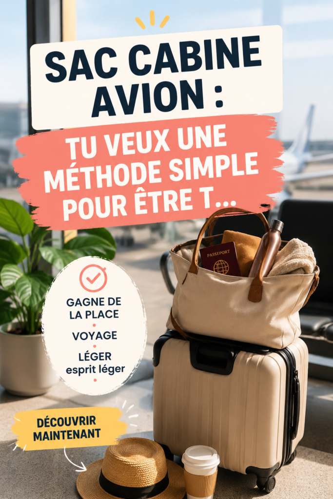 Sac cabine bien organisé avec des accessoires de voyage pratiques