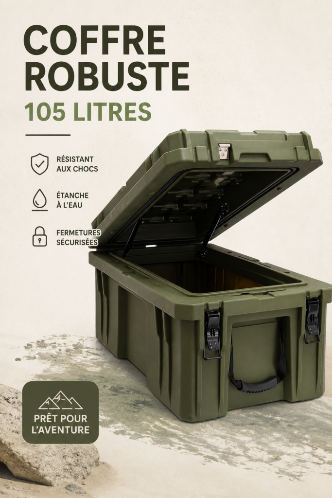 Boîtes Rugged Case alignées dans un salon moderne pour le rangement.