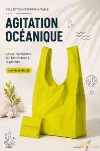 Espace de rangement organisé avec des éléments de décoration inspirés de l'océan.