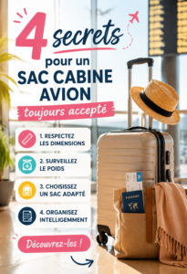 Sac cabine optimisé pour l'avion, prêt à partir en voyage