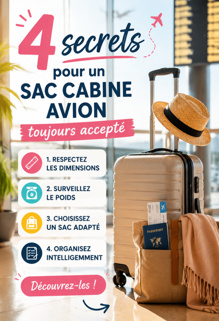 Sac cabine optimisé pour l'avion, prêt à partir en voyage